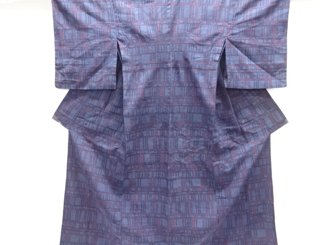 JAPANESE KIMONO / ANTIQUE HITOE KIMONO / HON SHIOZAWA / WOVEN GEOMETRIC